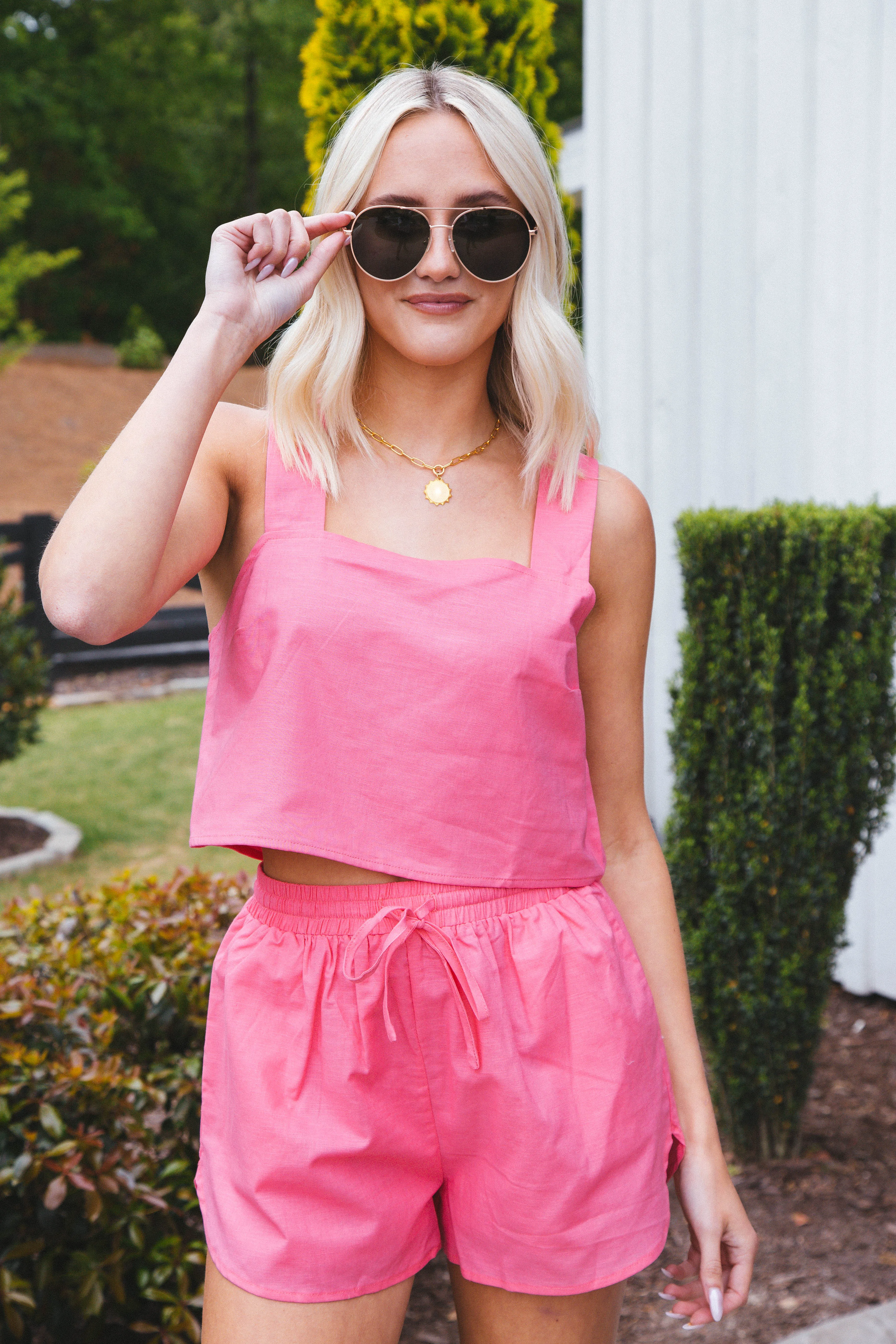 Nova Linen Shorts, Pink Lemonade | Buddy Love