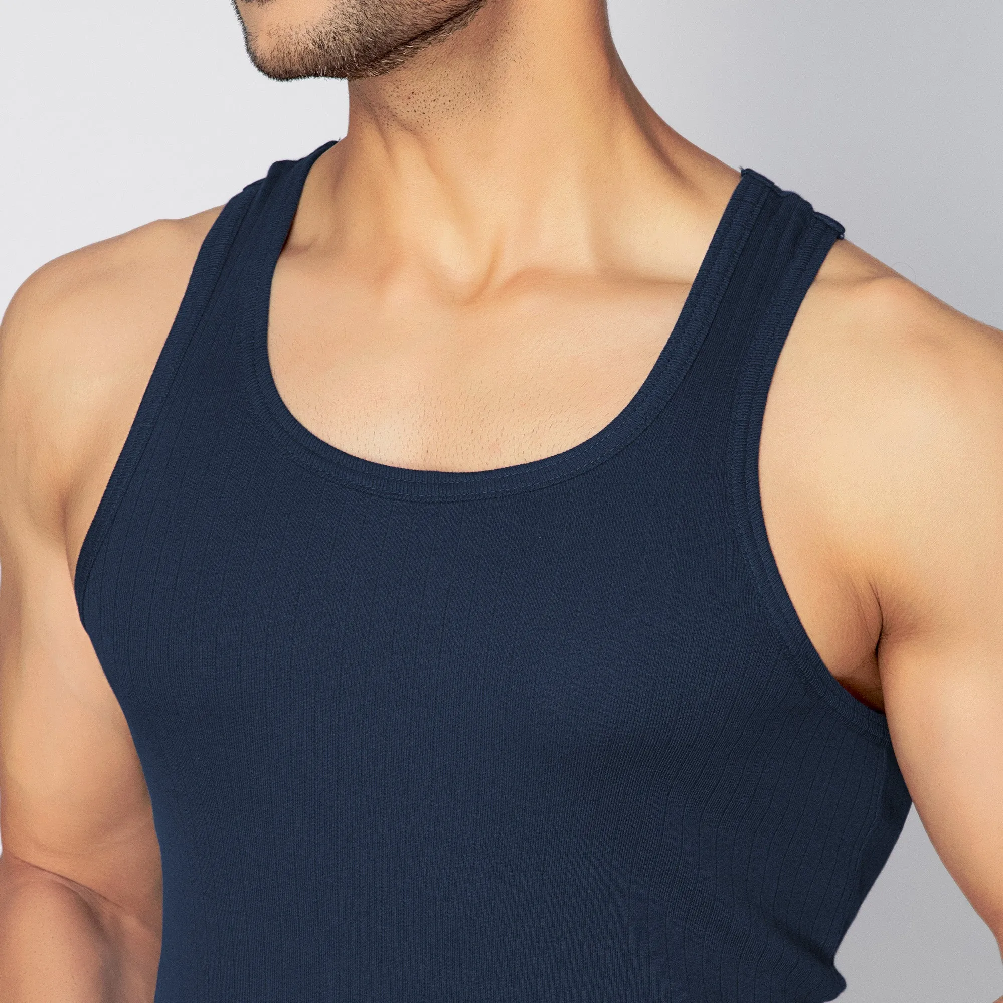 Nova Round Neck Racer Back Vest Midnight Blue