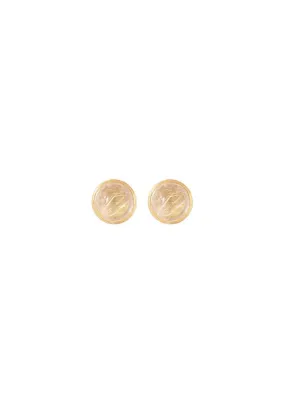 Ole Lynggaard Lotus 18KYG Rutilated Quartz Stud Earrings