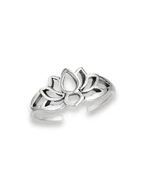 Open Lotus Toe Ring