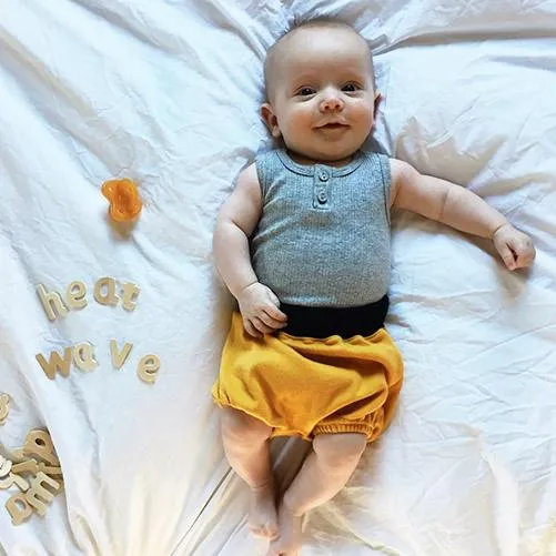 ORGANIC ZOO - Mustard Bloomers with Navy