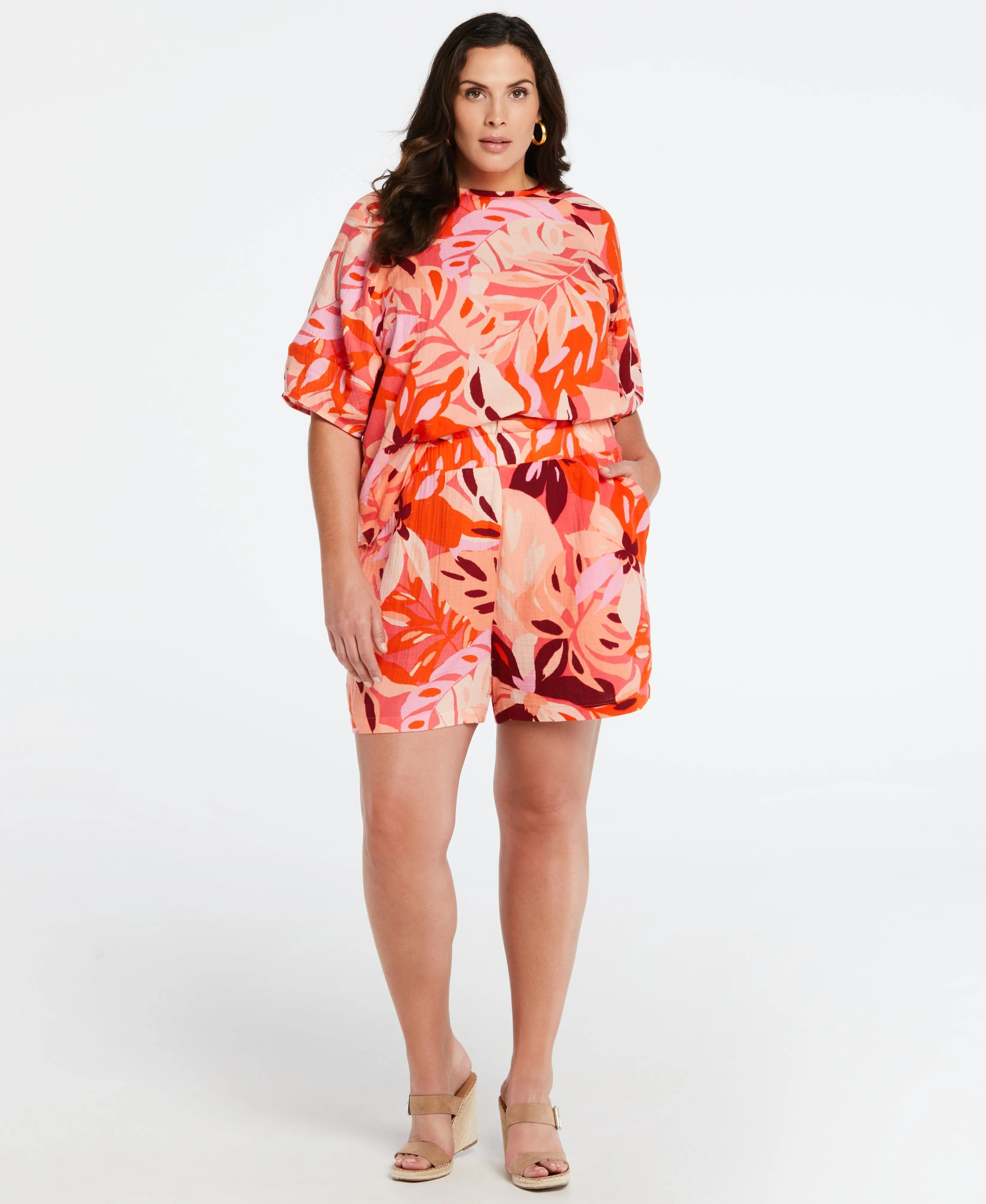 Plus Size 100% Cotton Pull On Short