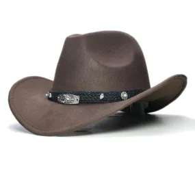 Scorpion Wool Ranchero Cowboy Hat with Turquoise and Crystal Beads on Braided Band