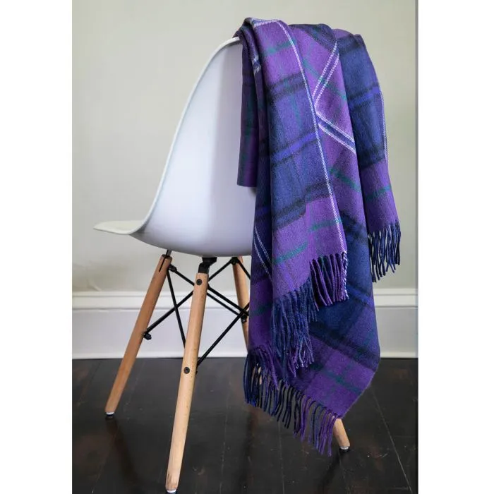 Scotland Forever tartan lambswool blanket