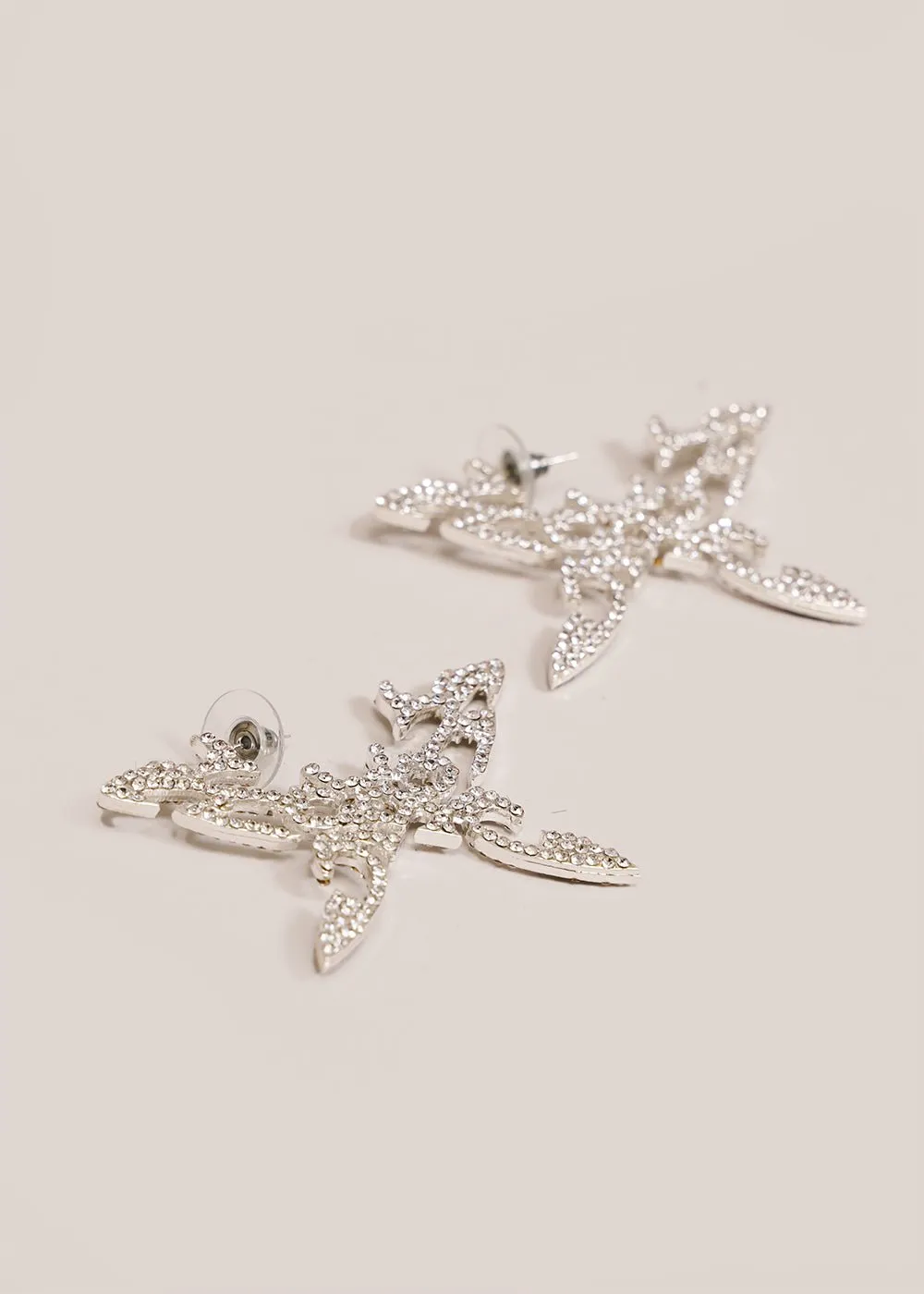 Silver Tattoo Butterfly Earrings