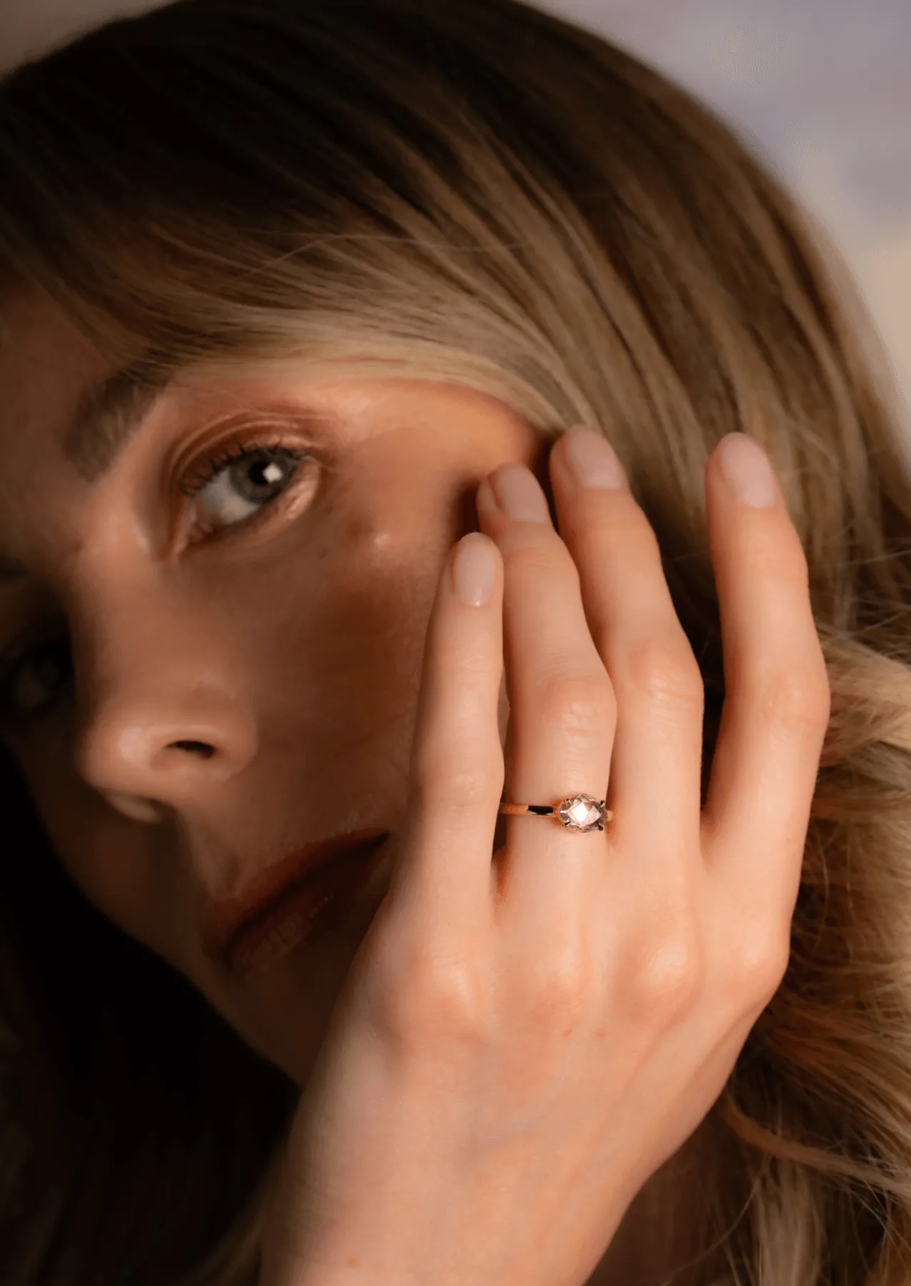 The Nova Ring with 1.06ct Rose Cut Pink Sapphire