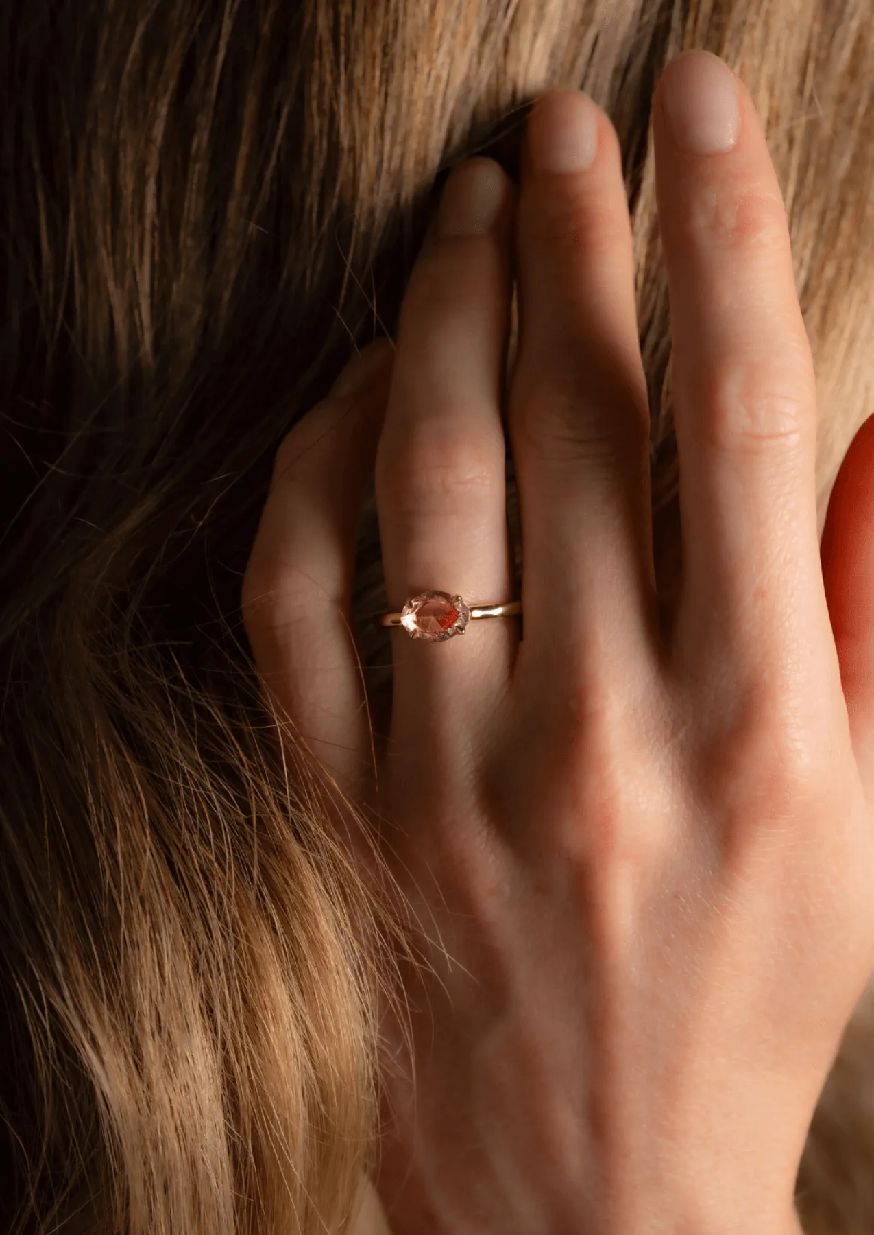 The Nova Ring with 1.06ct Rose Cut Pink Sapphire