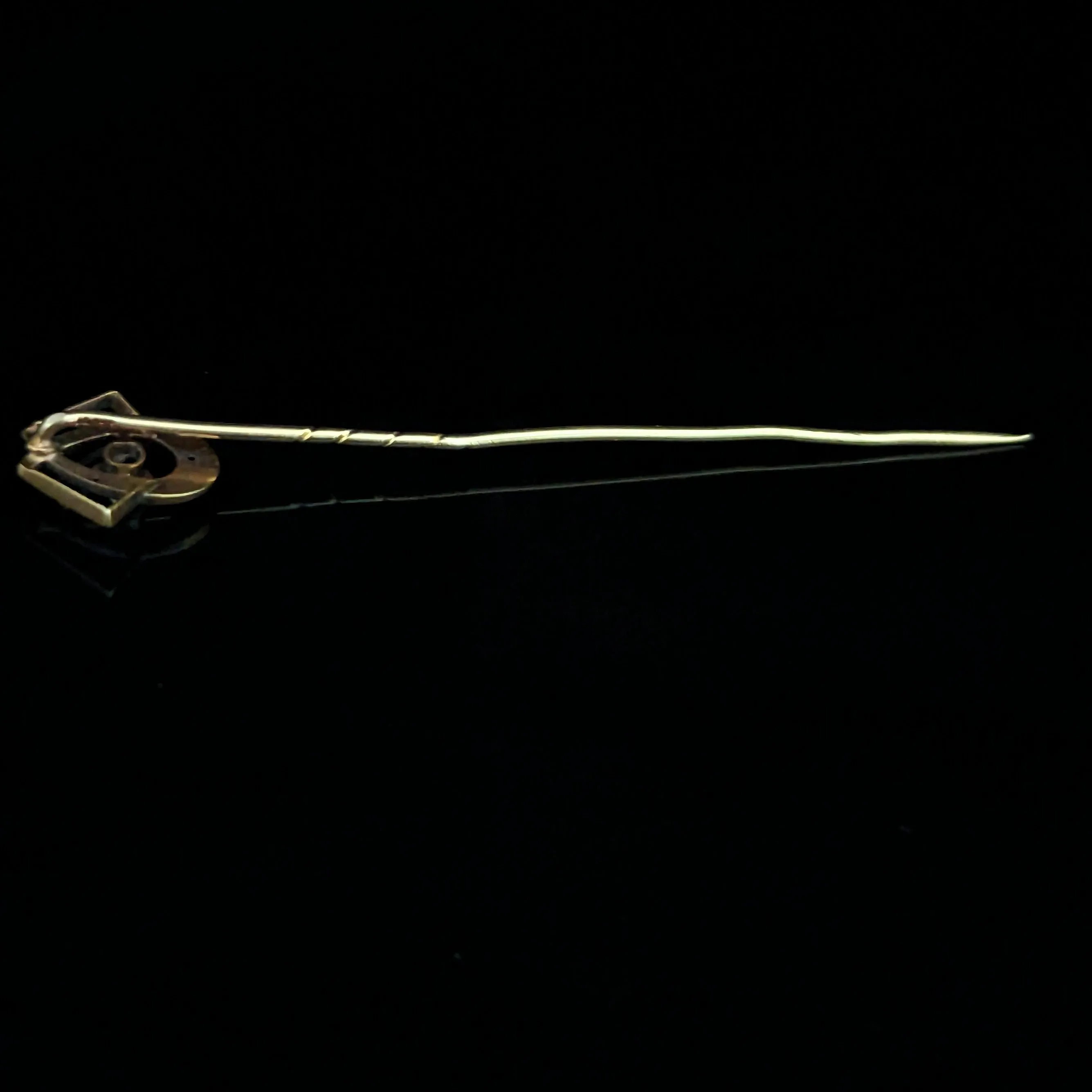 The Seattle - Art Nouveau Era Old Cut Diamond 18k Gold Stick Pin