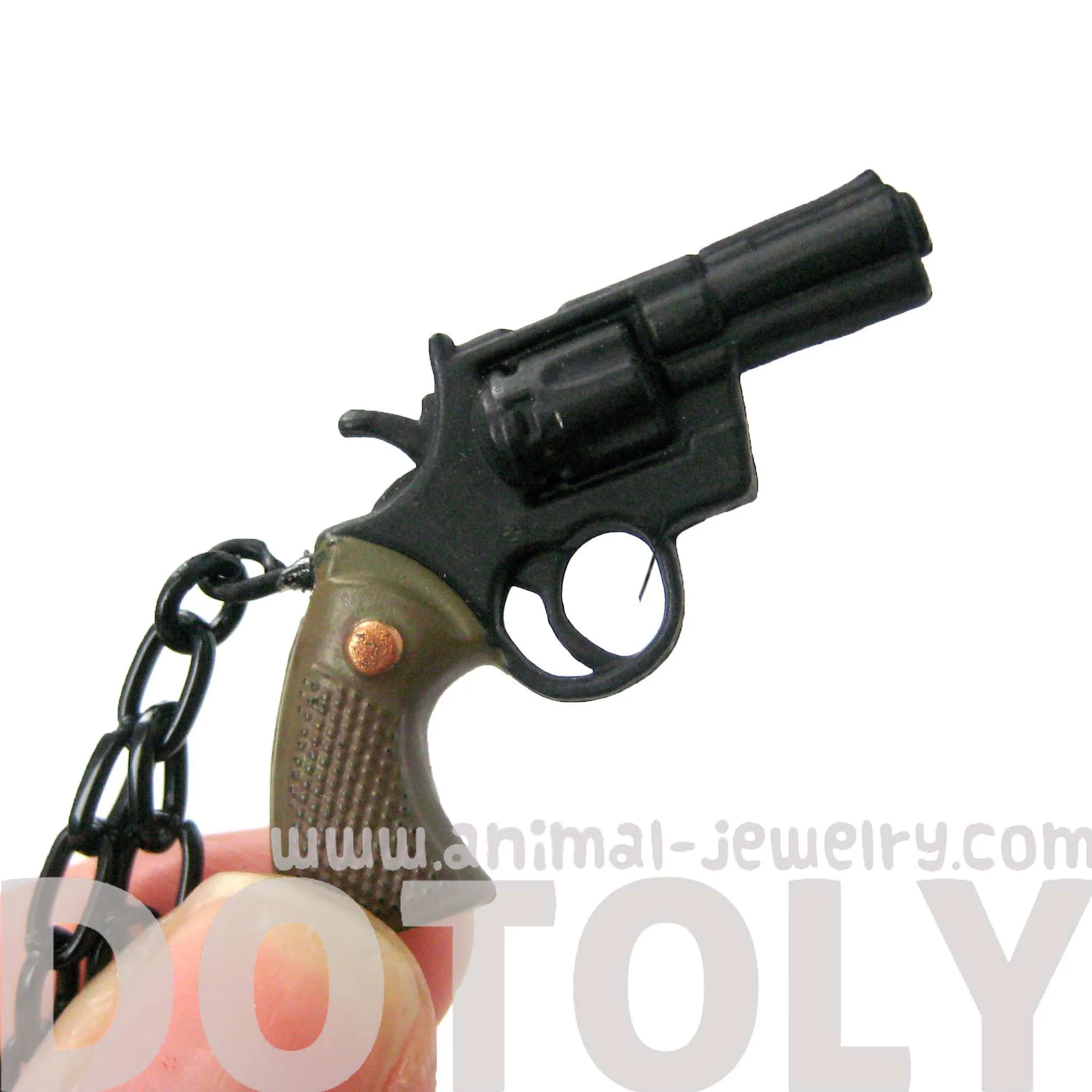 Toy Gun Pistol Revolver Shaped Pendant Necklace | DOTOLY