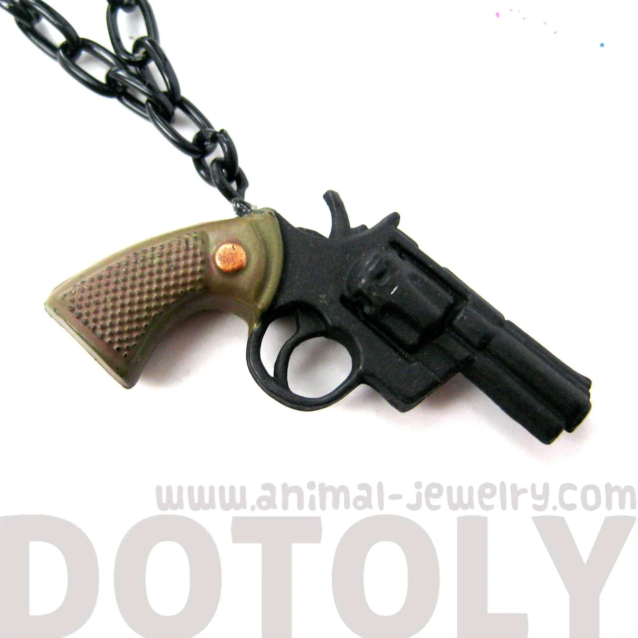 Toy Gun Pistol Revolver Shaped Pendant Necklace | DOTOLY