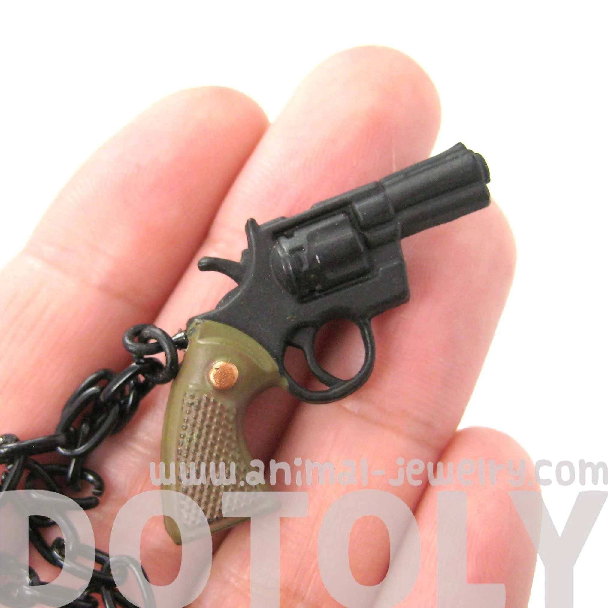 Toy Gun Pistol Revolver Shaped Pendant Necklace | DOTOLY