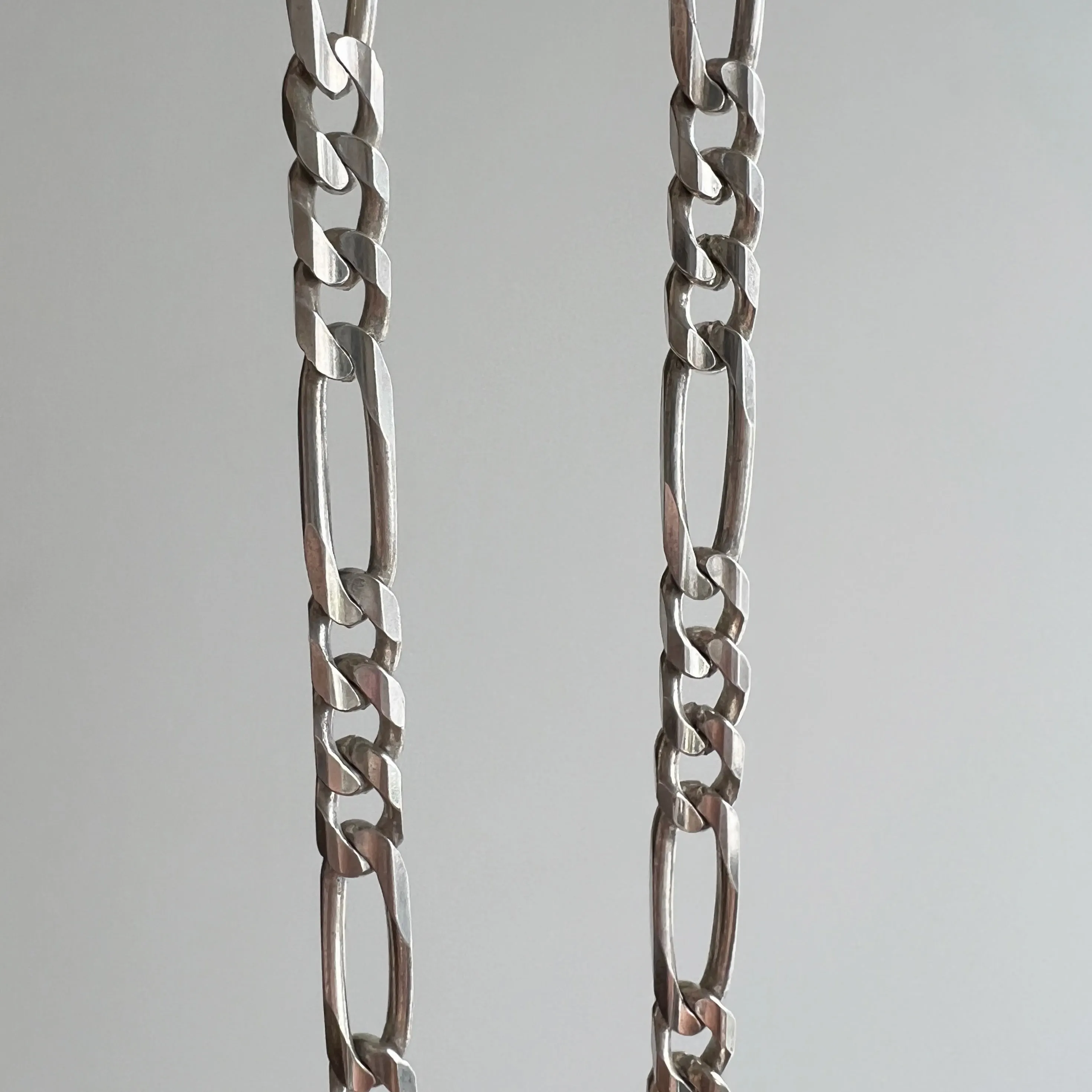 V I N T A G E // three to one figaro / Italy sterling silver figaro chain / 24.25, 26.7g