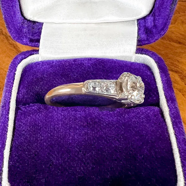 Vintage Engagement Ring, Old Euro. 0.45ct.