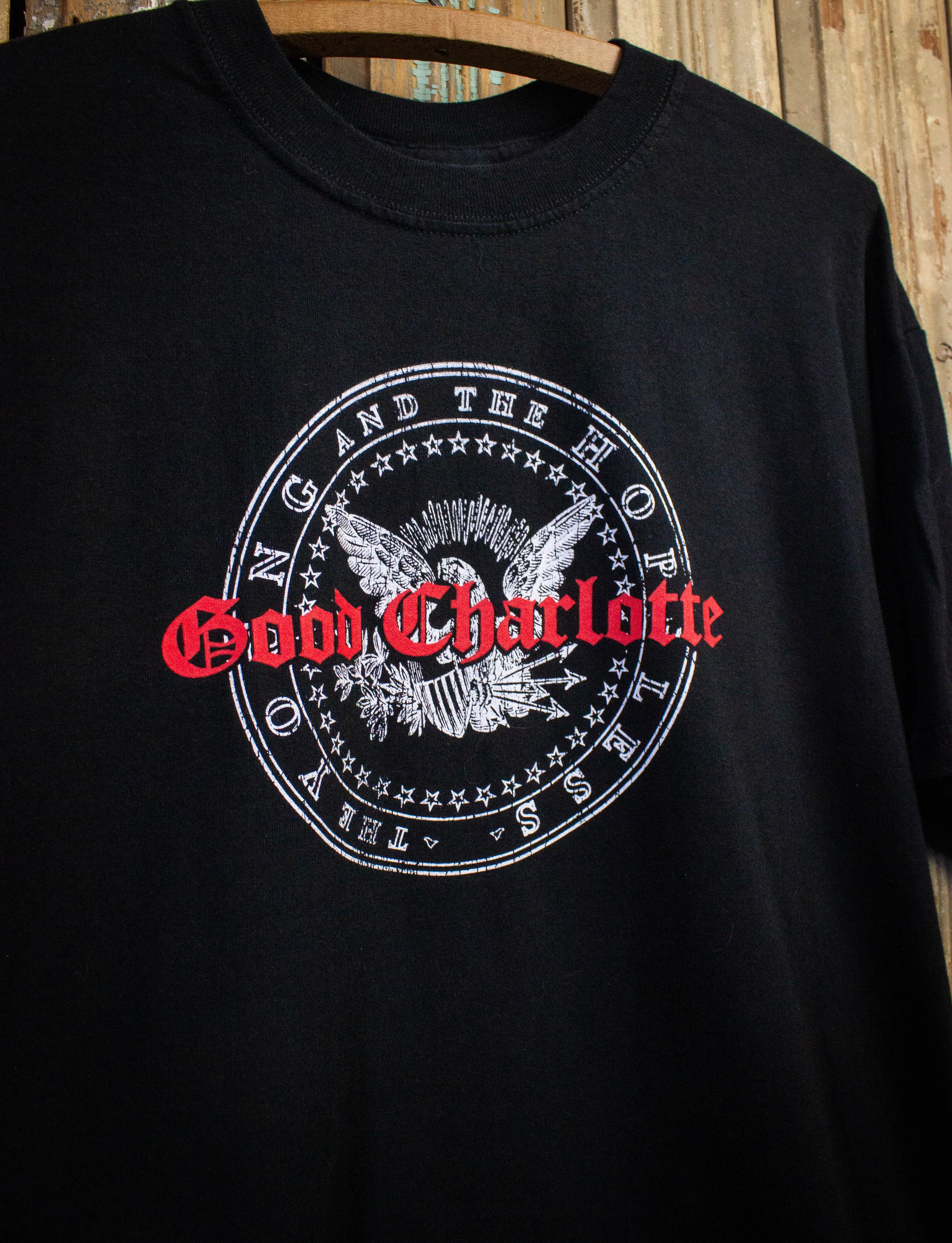 Vintage Good Charlotte The Young & The Hopeless Concert T Shirt 2002 Black Large