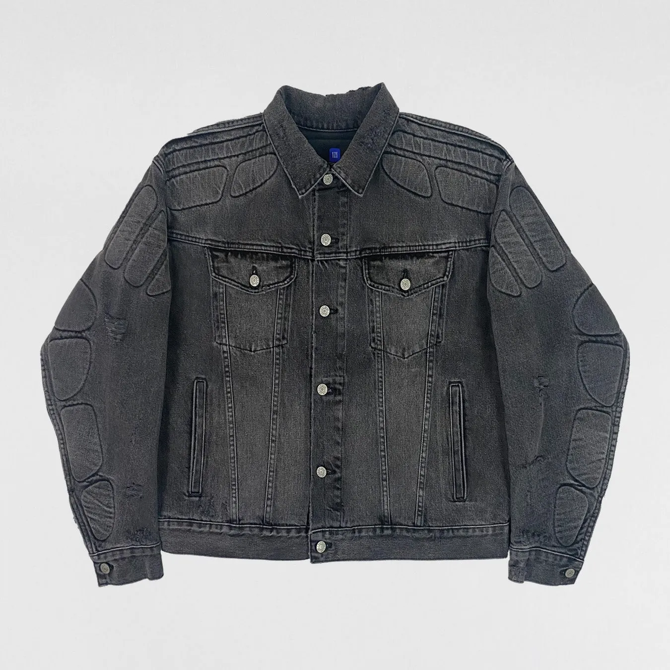 YGEBB 2022 Padded Denim USA Jacket In Washed Grey