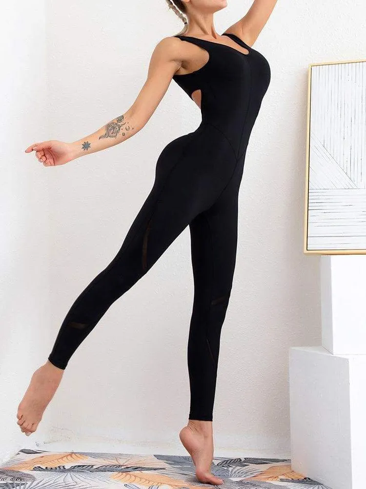 ZASUWA Female Backless Pure Color Jumpsuit